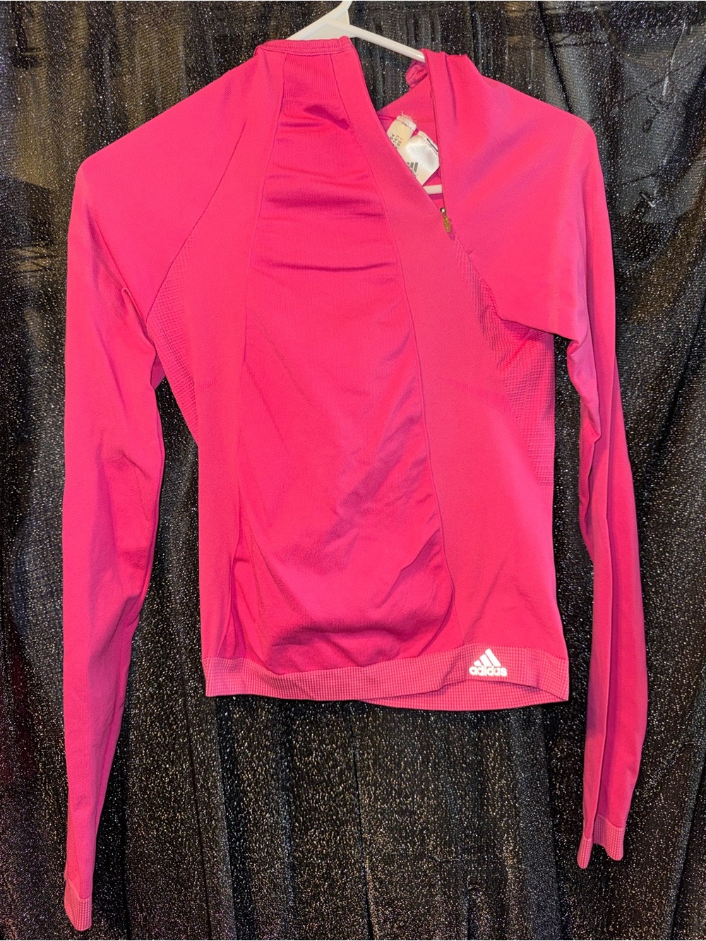 adidas Women's Vibrant Pink Long-Sleeve Athletic Hoodie